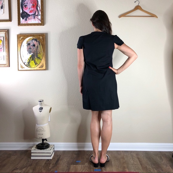 Rue Du Mail Bergdorf Goodman Pleated Ruffle Tuxedo Shift Dress - Picture 9 of 11